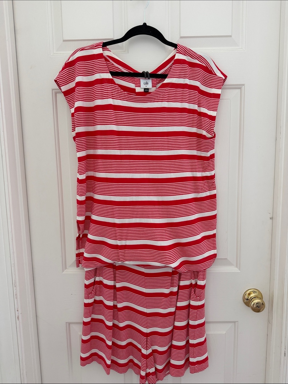 Striped Red and White One-Piece Set